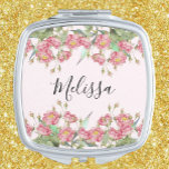 Rosa Rosa Elegante Peony Taschenspiegel<br><div class="desc">Blush Pink Elegant Peony Compact Mirrors für Wedding Party Geschenke & Favors für Bridesmaid mit personalisiertem Namen ist das ideale Geschenk, um Ihren Brautmädchen zu zeigen, wie sehr Sie sie schätzen. Diese kompakten Spiegel sind in einem schönen, rosa, blütenschwarzen Farbton gehalten und zeichnen sich durch ein elegantes, mit dem atemberaubenden...</div>