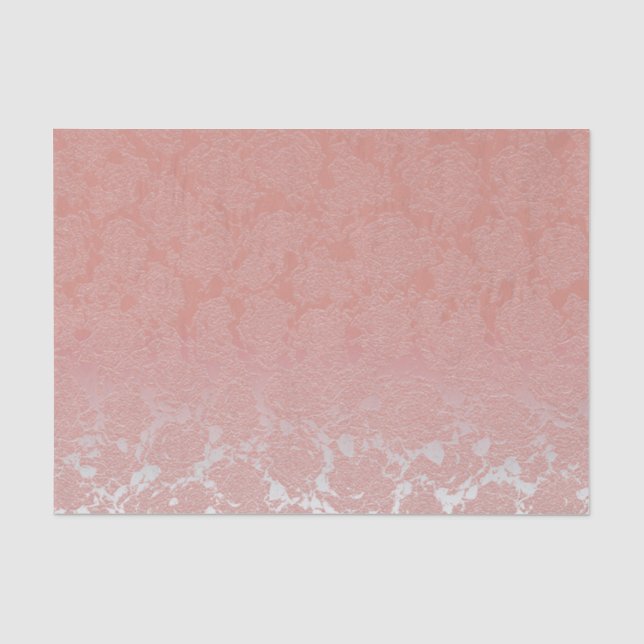 Rosa Rosa Elegantes, kunstvolles Muster Decoupage Seidenpapier (Vorderseite)