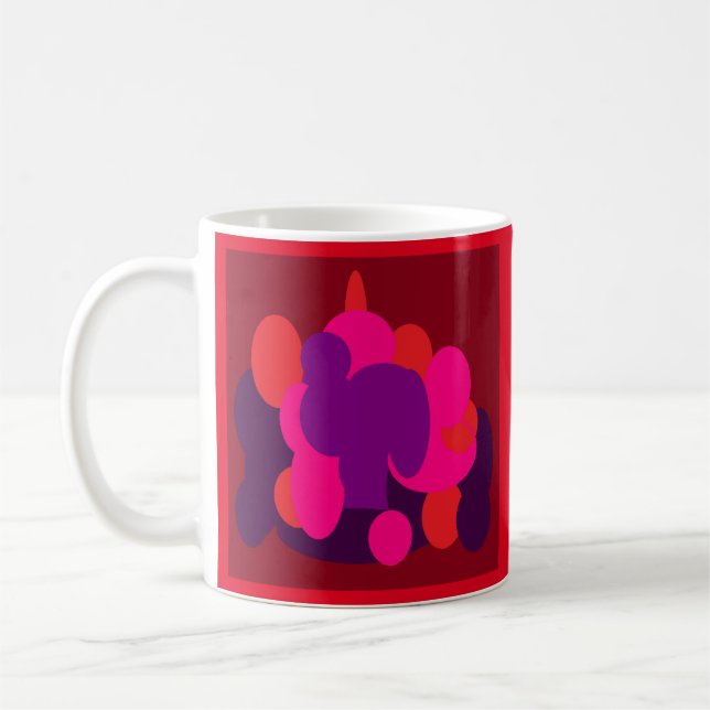 Rosa Rosa Farben Ballonmuster Kaffeetasse (Links)