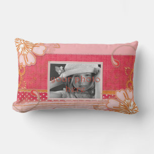 Rosa Rosa Floral Lumbar Kissen