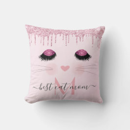 Rosa Rosa Glitzer Katzenmutter Kissen