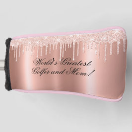 Rosa Rosa - Glitzer Tropfen - Bester Golfer & Mama Golf Headcover