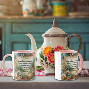 Rosa Rosa Gold Floral Romans Kunst Tasse