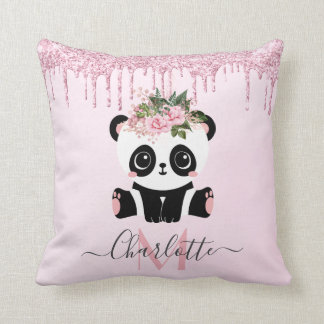 Rosa Rosa Gold Glitzer niedlich Panda werfen Kisse Kissen
