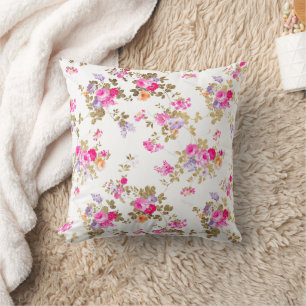 Rosa Rosa Goldland boho blumenwerfen p Kissen