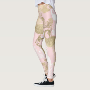 Rosa Rosa-Goldmedaille Leggings