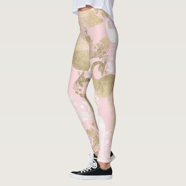Rosa Rosa-Goldmedaille Leggings (Links)