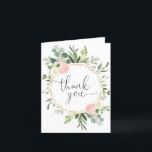 Rosa Rosa Grüne Eukalyptus Rosa Blütenpflanze Dankeskarte<br><div class="desc">For more advanced customization of this design,  simply select the "Customize It" button above!</div>