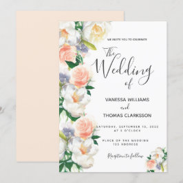 Rosa-Rosa-Hochzeit Einladung