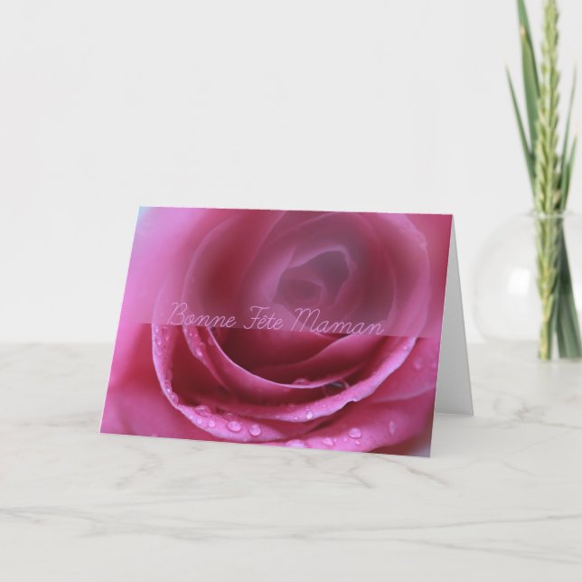 Rosa Rosa jour de Mère Karte (Vorderseite)