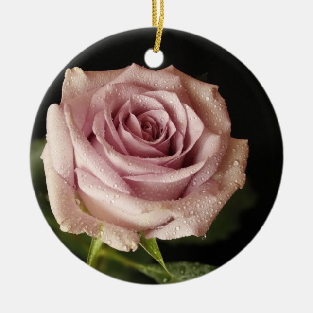 Rosa Rosa Keramik Ornament (Vorne)