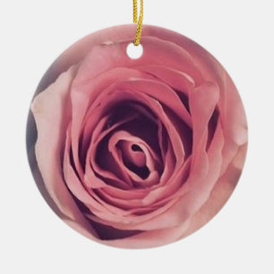 Rosa Rosa Keramik Ornament