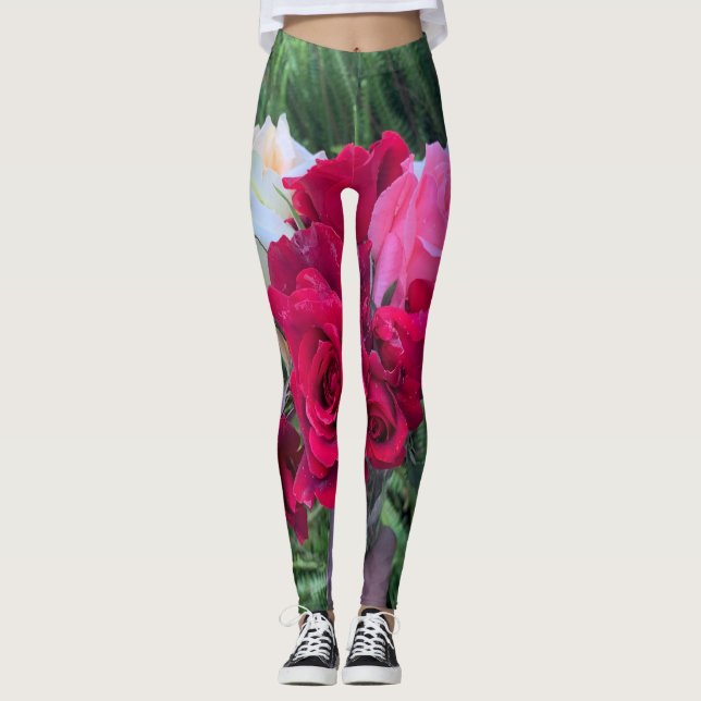 Rosa Rosa Leggings (Vorderseite)