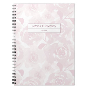 Rosa Rosa Loose Wasserfarben Blume Personalisiert Notizblock