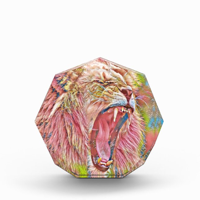 Rosa-Rosa-Löwe Fotoblock (Vorderseite)