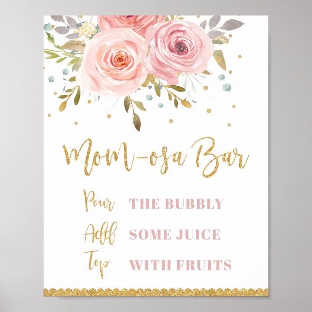 Rosa Rosa Mama-osa Bar Mimosa Bar Sign Poster (Vorne)