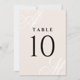 Rosa Rosa Minimal elegant Monogramm-Tischnummern