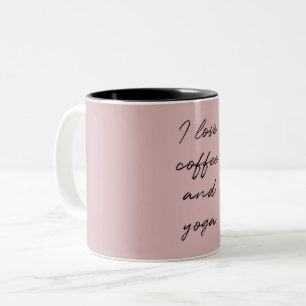Rosa Rosa Minimalistisches Script I Liebe coffee & Zweifarbige Tasse