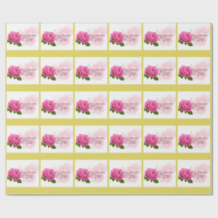 Rosa rosa mit Text Geschenkpapier
