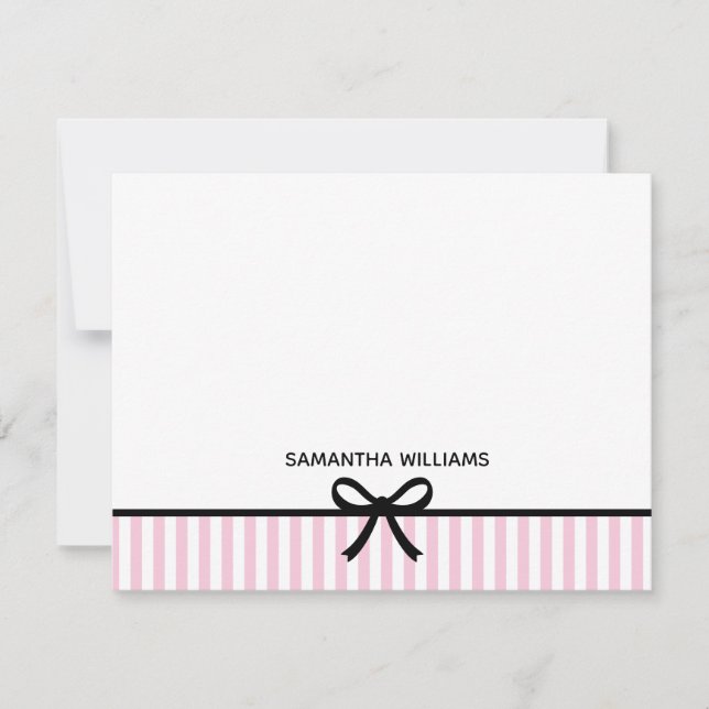 Rosa Rosa Moderne Elegante Girly Monogram Name Mitteilungskarte (Vorderseite)