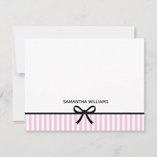 Rosa Rosa Moderne Elegante Girly Monogram Name Mitteilungskarte