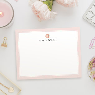Rosa Rosa Retro personalisiert Stationery Mitteilungskarte