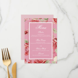 Rosa Rosa Rosa Blume Menükarte