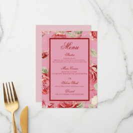 Rosa Rosa Rosa Blume Menükarte