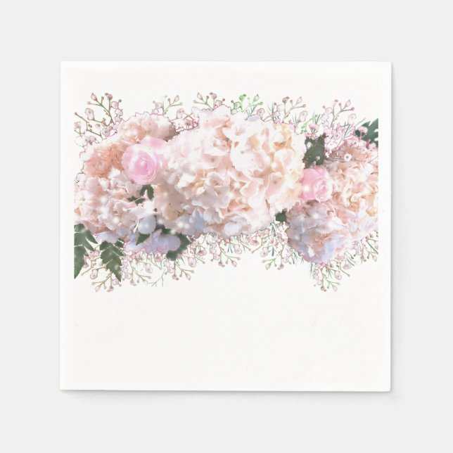 Rosa, rosa, rosa Blume Serviette (Vorderseite)