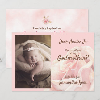 Rosa Rosa Rosa Blüte Godmutter Einladung