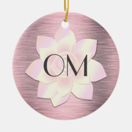Rosa Rosa Rosa Elegante Lotus OM Keramik Ornament