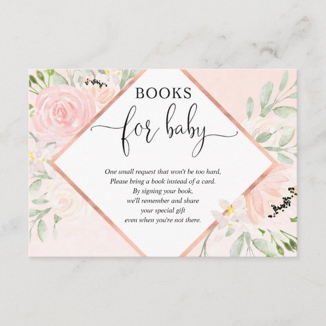 Rosa Rosa Rosa Girl Girl Babydusche Anfrage Begleitkarte (Vorderseite)