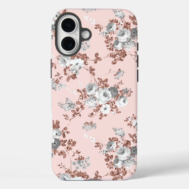 Rosa Rosa-Rosa-Glitzer iPhone 16 Plus Hülle (Rückseite)