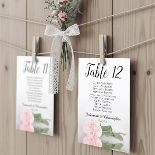 Rosa Rosa Rose 10 Name Hochzeitskarte