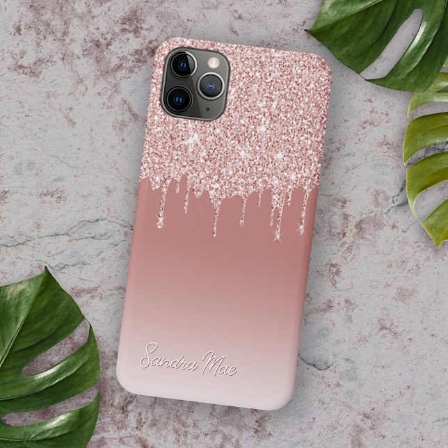 Rosa Rosa Rose Glitzer Kunstgeflecht iPhone 12 Hülle (Von Creator hochgeladen)