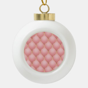 Rosa Rosa Rose Gold Diamant Tuftern Muster Keramik Kugel-Ornament