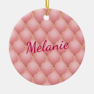 Rosa Rosa Rose Gold Glitzer Diamant Individuelle N Keramik Ornament