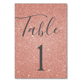 Rosa Rosa - Rose Gold Sparkline Tischnummer