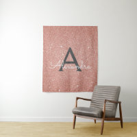Rosa Rosa - Rose Gold Sparkor Glitzer Monogramm