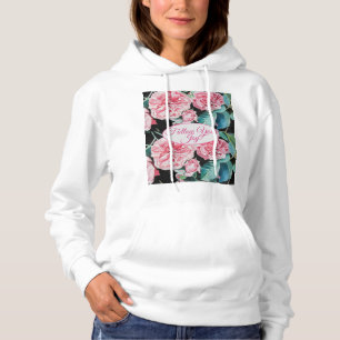 Rosa rosa Rosen floral Folge Deiner Freude Muster Hoodie
