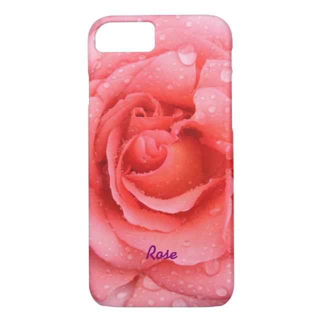 Rosa Rosa-Rosenwasser tropft Personalisiert Case-Mate iPhone Hülle (Rückseite)