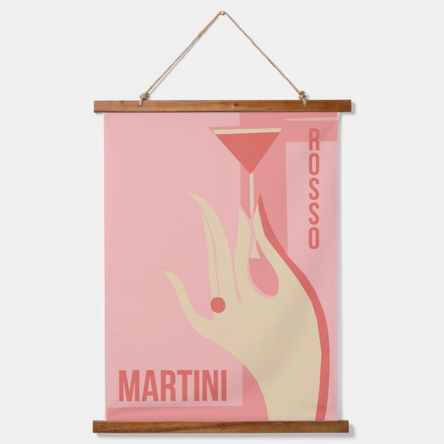Rosa-Rosa-Rosso-Poster Wandteppich Mit Holzrahmen (Vorderseite)