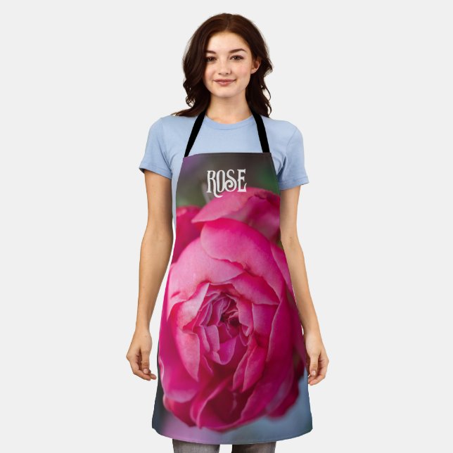 Rosa Rosa Schürze (Getragen)