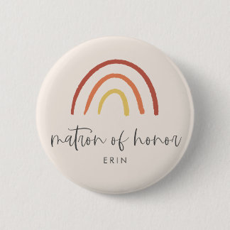 Rosa Rosa Terracotta Rainbow Niedlich Matron of Ho Button