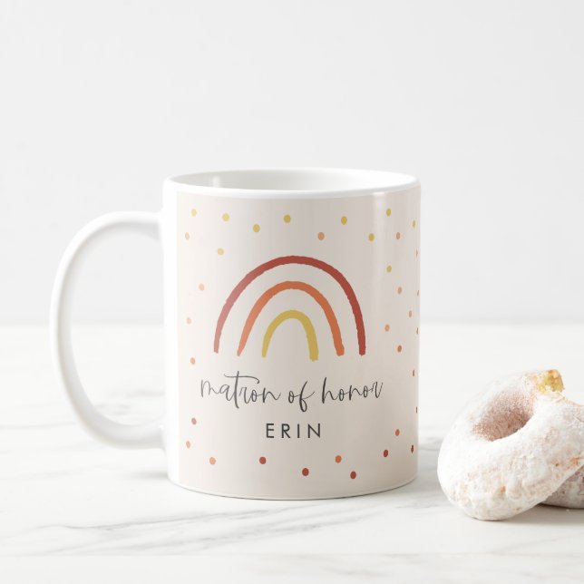 Rosa Rosa Terracotta Rainbow Niedlich Matron of Ho Kaffeetasse (Mit Donut)