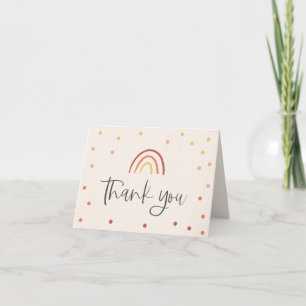 Rosa Rosa Terracotta Rainbow Personalisierte Meldu Dankeskarte
