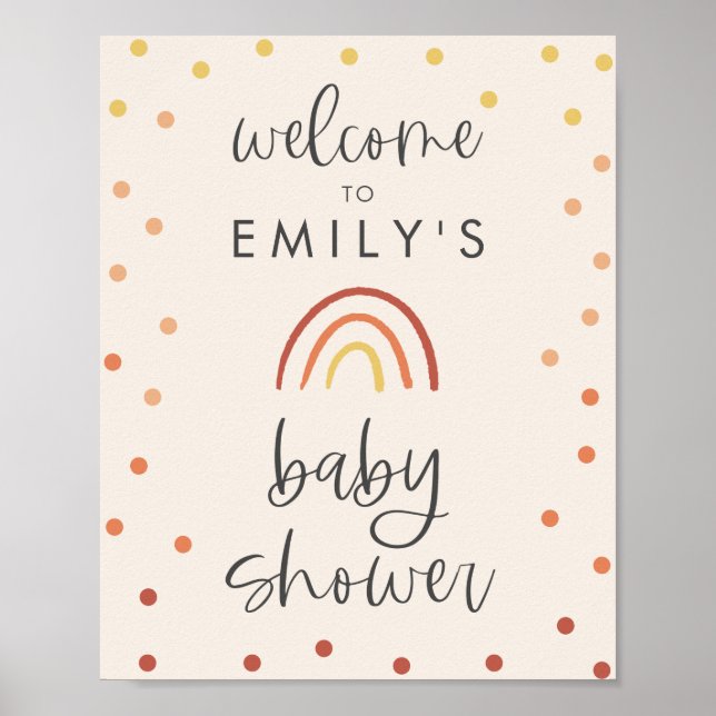 Rosa Rosa Terracotta Regenbogen Begrüßung Schildkr Poster (Vorne)