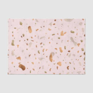 Rosa Rosa Terrazzo mit goldfarbenen Kupfer-Spots Seidenpapier