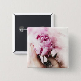 Rosa rosa und Hand Button