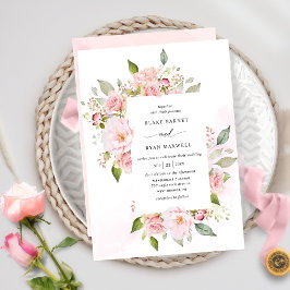 Rosa, Rosa und Rose Hochzeit der goldenen Blume Einladung